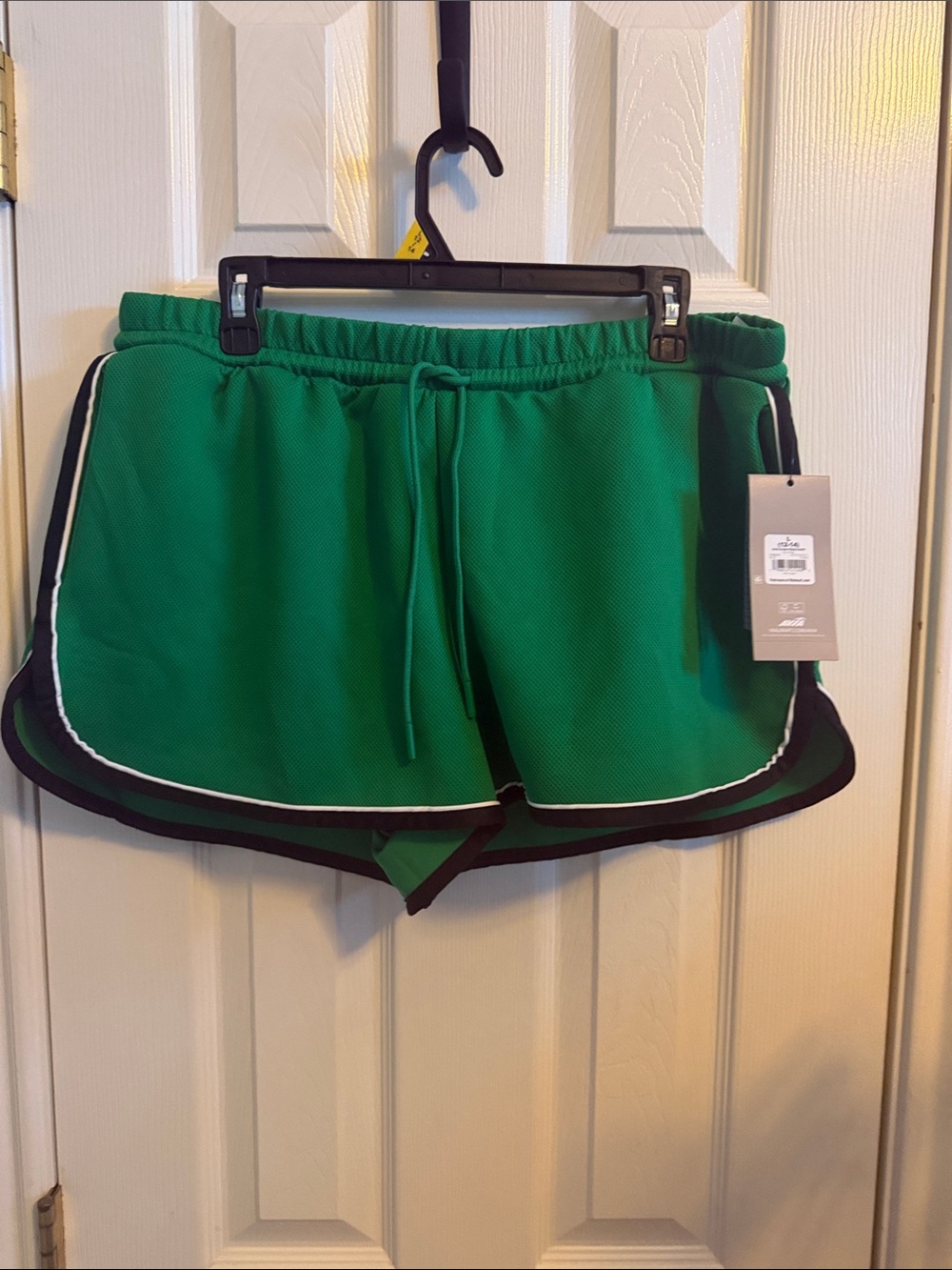 Avia Green Athletic Shorts with Black & White Trim